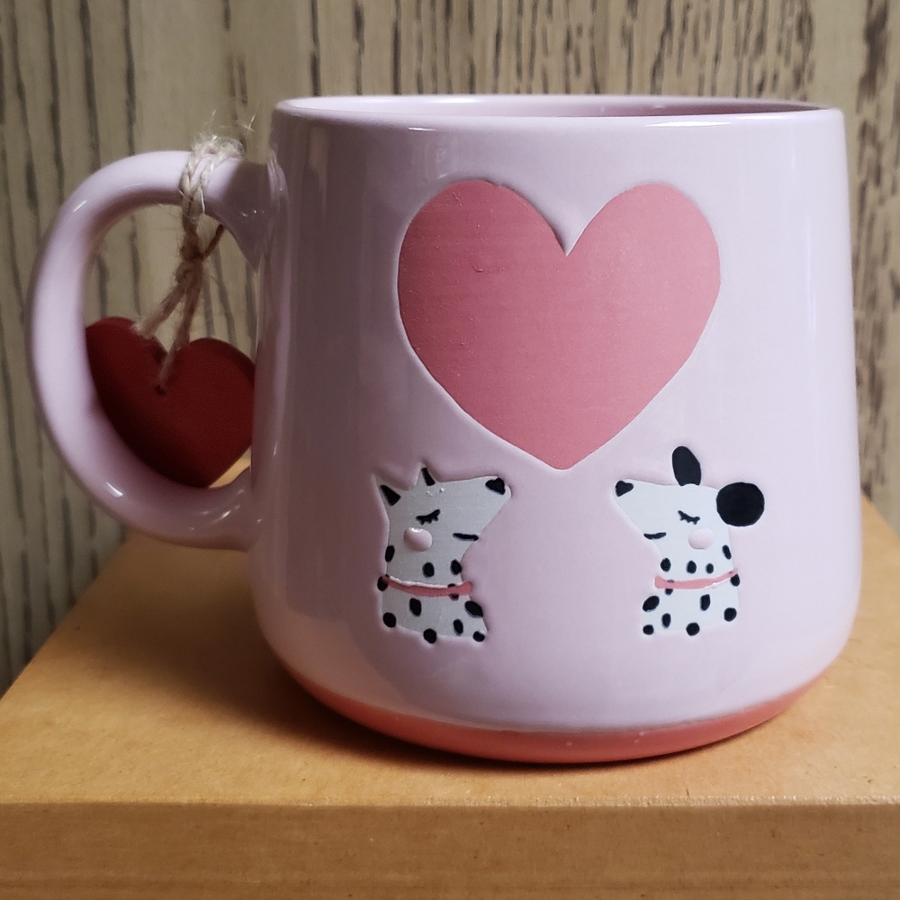 Dalmation Puppy Dog Lovers Heart Big Mug Cute Pink Valentines Prima Design 16 oz